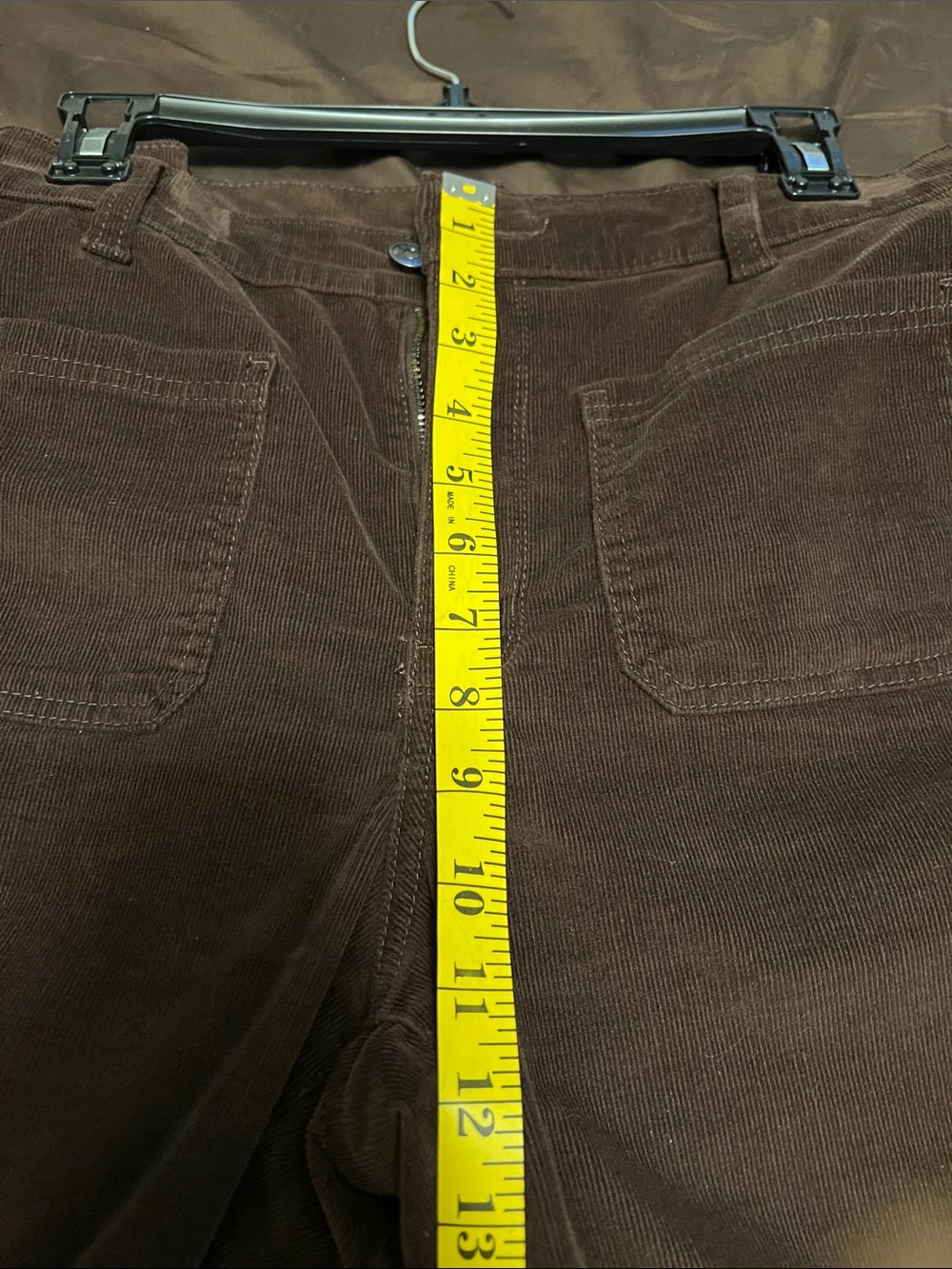 Women’s Dark Brown Corduroy Pants High Waist Pants Wonderly Brand - Picture 8 of 8